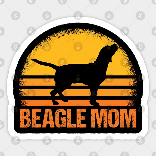 Retro Beagle Mom Pet Lover Dog Breed Dog Lover Sticker by sBag-Designs